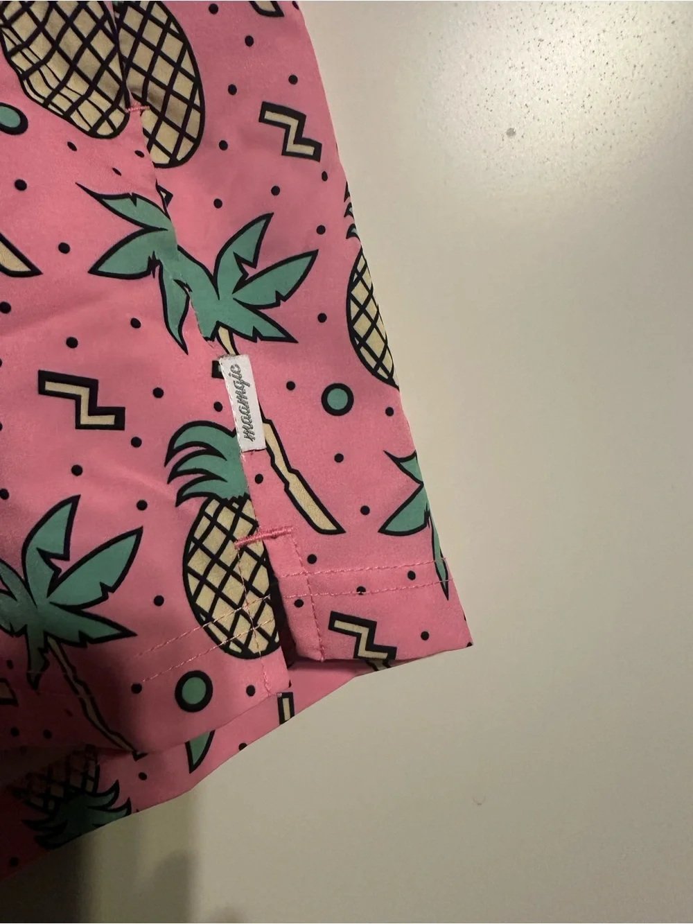Maamgic Tropical Pink Pineapple Swim Trunks - Size Medium